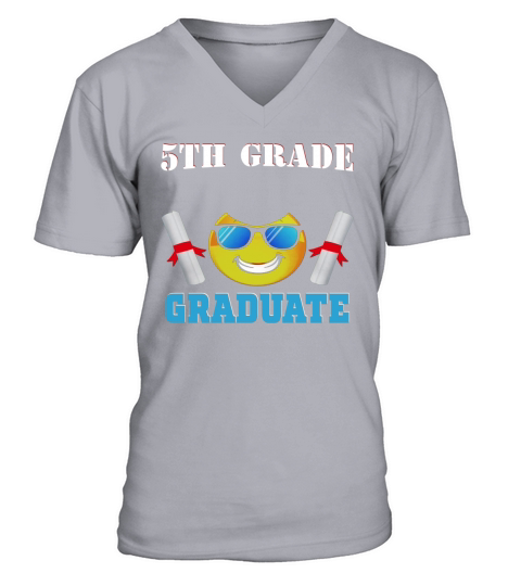Cute Emotion Face 5TH Grade Graduate T-Shirt Last Day School V-Neck T-shirt