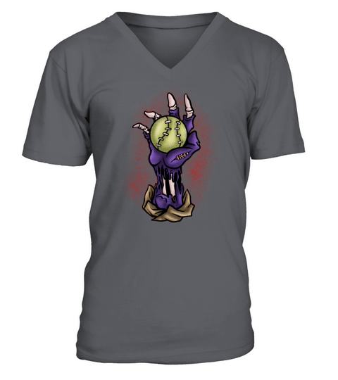 Halloween Gift Baseball Skeleton Killer Horror V-Neck T-shirt
