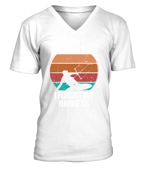 Kitesurfing Vintage Forgot my Harness Kiteboarder V-Neck T-shirt