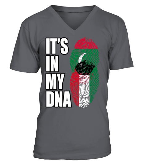Maldivian And Kuwaiti Mix Heritage DNA Flag V-Neck T-shirt