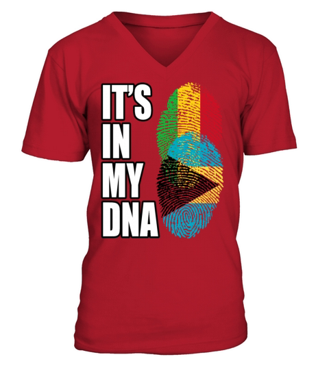 Malian And Bahamian Mix Heritage DNA Flag V-Neck T-shirt