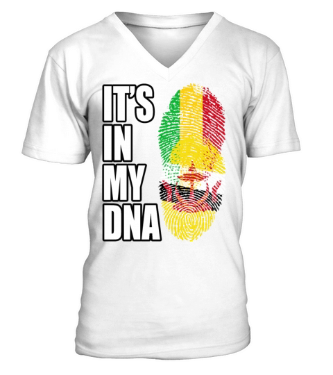 Malian And Bruneian Mix Heritage DNA Flag V-Neck T-shirt