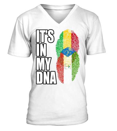 Malian And Equatorial Guinean Mix Heritage DNA Fla V-Neck T-shirt