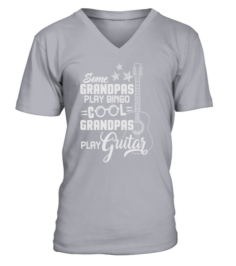 Mens Cool Grandpas Play Guitar Grandpa T-Shirt V-Neck T-shirt