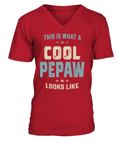 Mens Cool Pepaw Looks Like Father Grandpa Gift V-Neck T-shirt