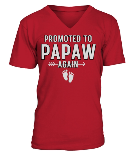 Promoted To Papaw Again Vintage V-Neck T-shirt