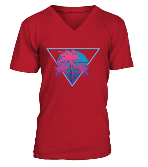 Retro 80s Vaporwave Synthwave Aesthetic 1980s Style Gift V-Neck T-shirt