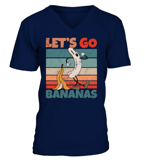 Retro Vintage Lets Bananas Funny Butt Banana V-Neck T-shirt