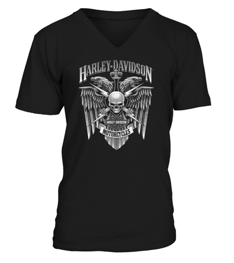 Skull HD Worldwide Support V-Neck T-shirt