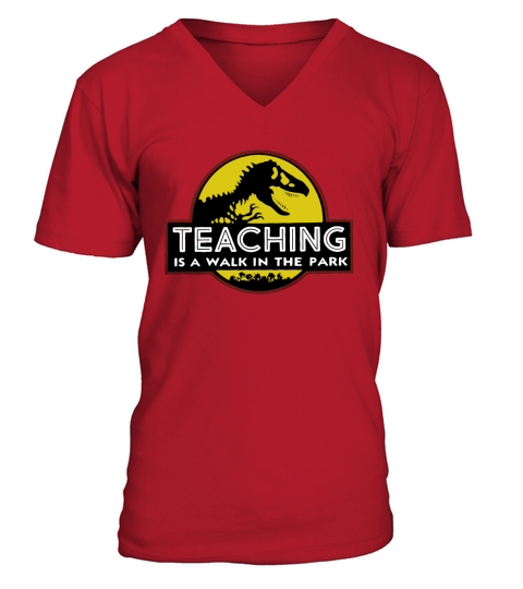 T-rex Teaching is a walk in the park V-Neck T-shirt