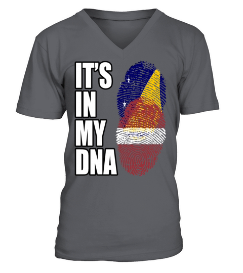 Tokelauan And Latvian Mix Heritage DNA Flag V-Neck T-shirt