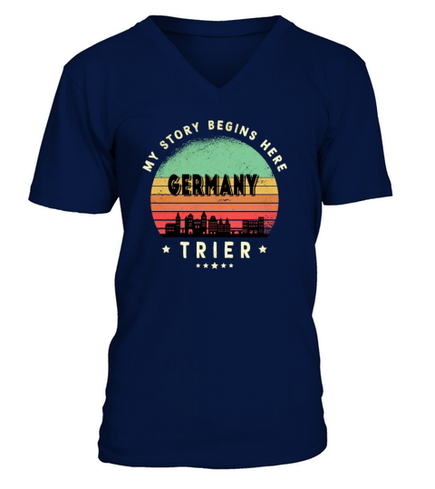 Trier Skyline Design V-Neck T-shirt