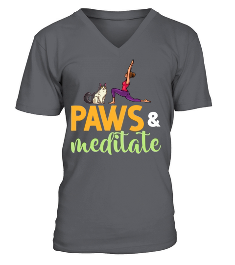 Yoga Cat Beginner Workout Poses Quotes Meditation V-Neck T-shirt