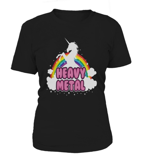 Heavy metal parody funny unicorn rainbow Women's T-Shirt
