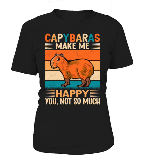 Retro Vintage Style Capybara Makes More Happy Women's T-Shirt