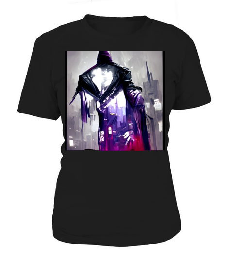 Scary Ghost in colors and a grey town Women's T-Shirt