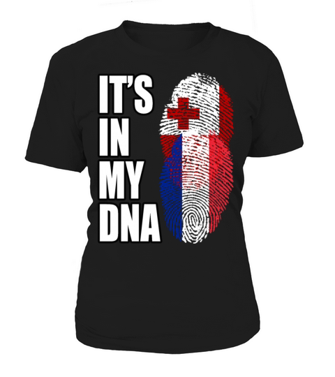 Tongan And French Mix Heritage DNA Flag Women's T-Shirt