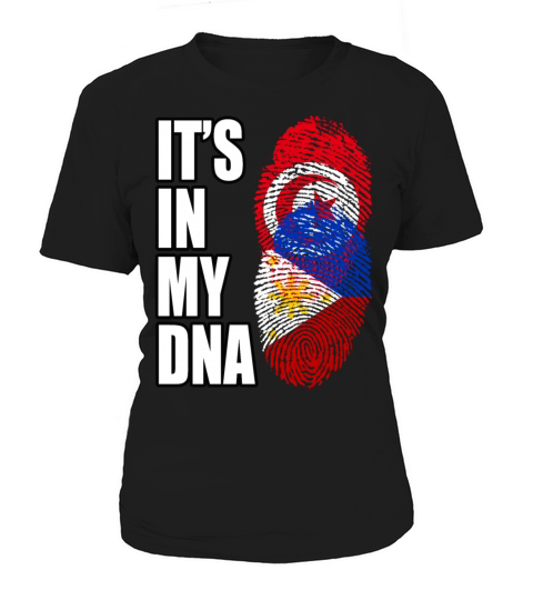Tunisian And Filipino Mix Heritage DNA Flag Women's T-Shirt