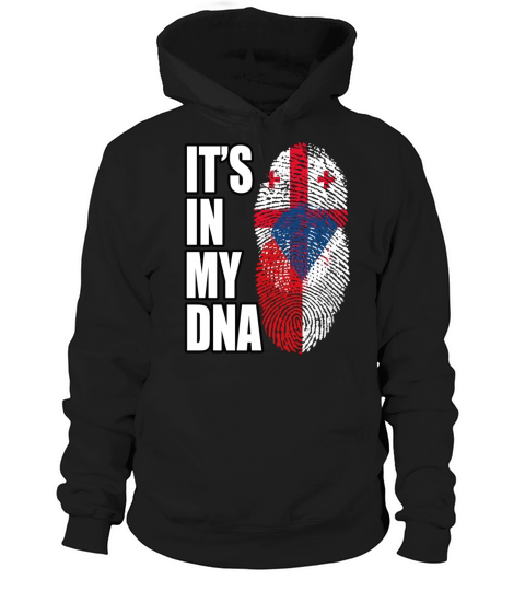 Georgian And Czech Mix Heritage DNA Flag Hoodie Unisex