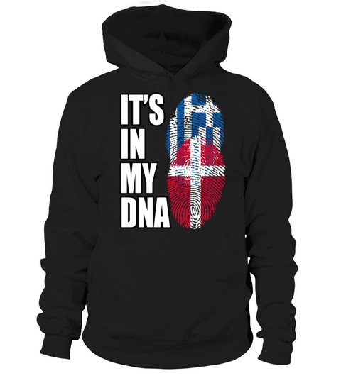 Greek And Danish Mix Heritage DNA Flag Hoodie Unisex