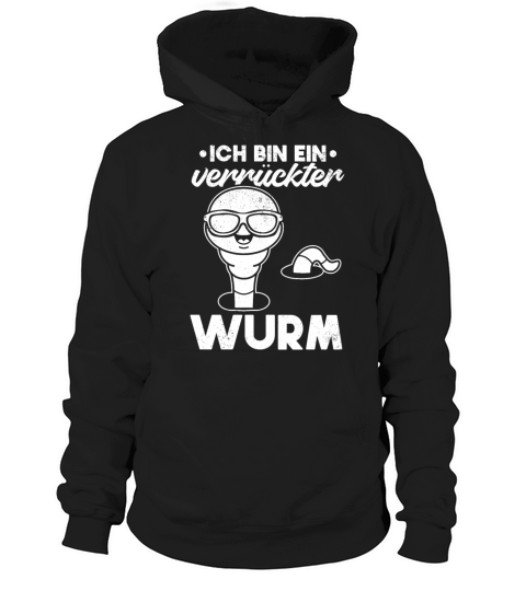 Im A Crazy Worm Cool Compost Worm With Sunglasses Hoodie Unisex