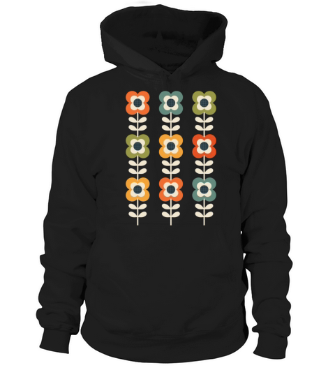 Mod Flowers in Retro Colors on Charcoal Hoodie Unisex