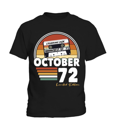 50th birthday vintage october 1972 limited edition Kids T-Shirt
