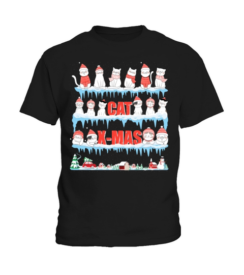 Cat X mas Funny Cat Lovers Christmas Gift Kids T-Shirt