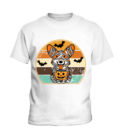 Cute Halloween Costume Welsh Corgi Mummy Dog Lover Kids T-Shirt