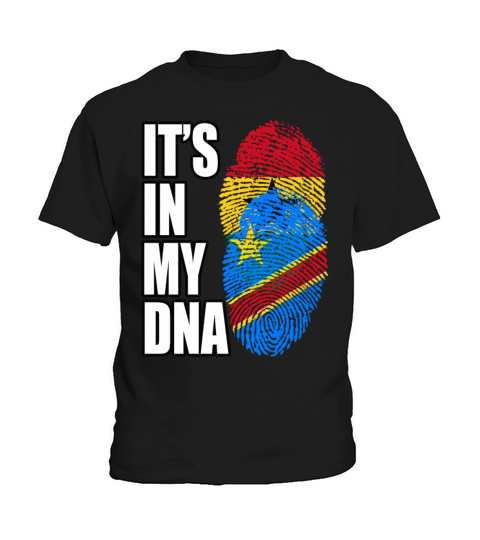 Ghanaian And Congolese Mix Heritage DNA Flag Kids T-Shirt