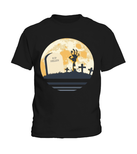 HELEN Grave Tombstone Halloween Zombie Spooky Kids T-Shirt