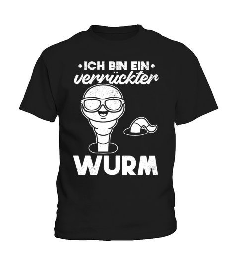 Im A Crazy Worm Cool Compost Worm With Sunglasses Kids T-Shirt