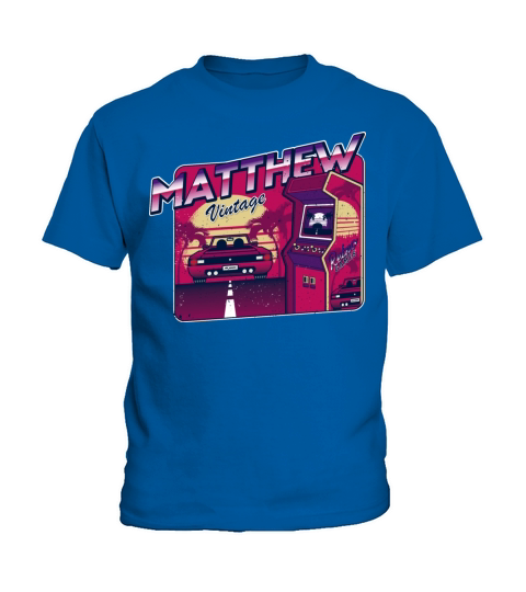 Matthew - Personalized Vintage Gamer 80s 90s Kids T-Shirt