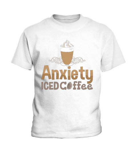 Mental Health Anxiety Iced Coffee Anxie Awareness Kids T-Shirt