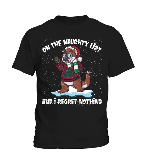 On The Naughty List And I Regret Nothing Otter Kids T-Shirt