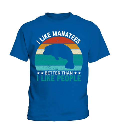 Retro Vintage Style I Like Manatees - Funny Sea Kids T-Shirt