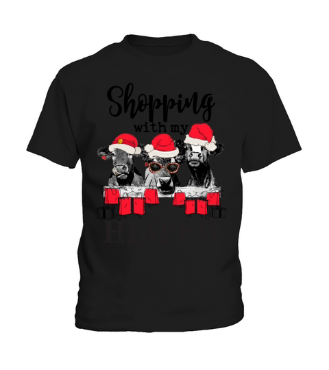 Shopping With My Heifer Funny Christmas Farm Kids T-Shirt