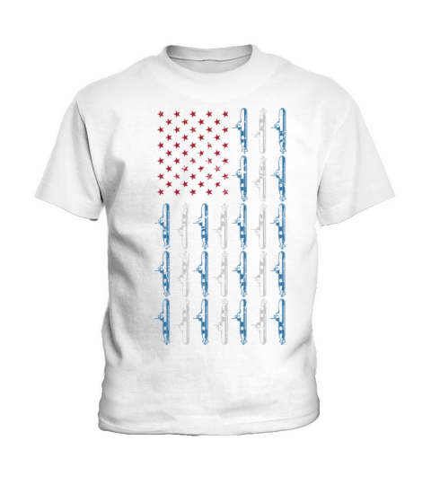 Submarine American Flag 4th of July Navy USA Kids T-Shirt