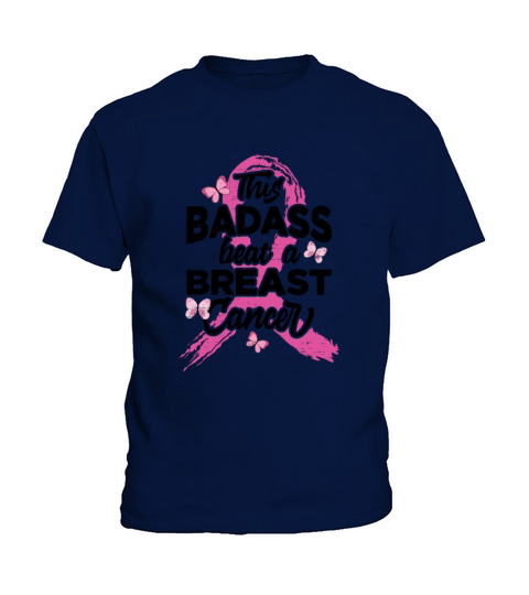 This Badass Beat A Breast Cancer - Breast Cancer Kids T-Shirt