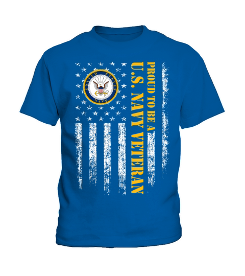 Us Flag Proud To Be A US Navy Military Veteran Kids T-Shirt