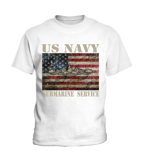 Vintage Us Navy Submarine Service American Flag shirt Kids T-Shirt