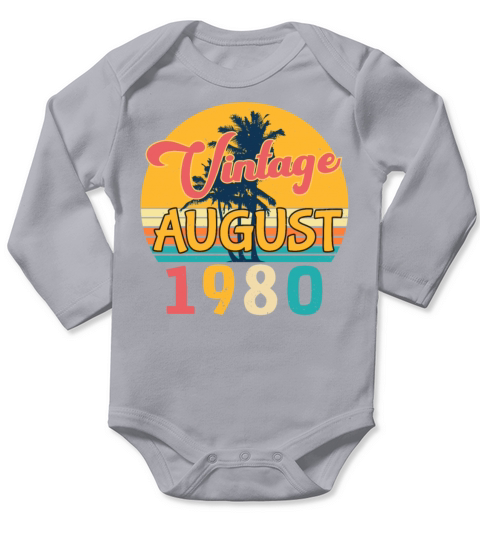 1980 August Retro Long Sleeve Baby One-Piece