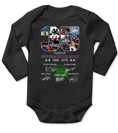 35 years of New Kids On The Block 1984 2019 signatures shirt Long Sleeve Baby One-Piece
