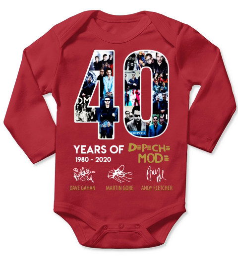 40 years of Depeche Mode signatures shirt Long Sleeve Baby One-Piece