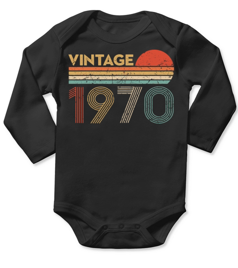 50 Year Old Birthday Vintage Classic Born In 1970 Long Sleeve Baby One-Piece