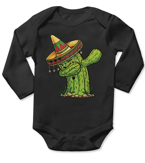 Dabbing Cactus T Shirt Cinco de Mayo Mexican Fiesta Sombrero Long Sleeve Baby One-Piece