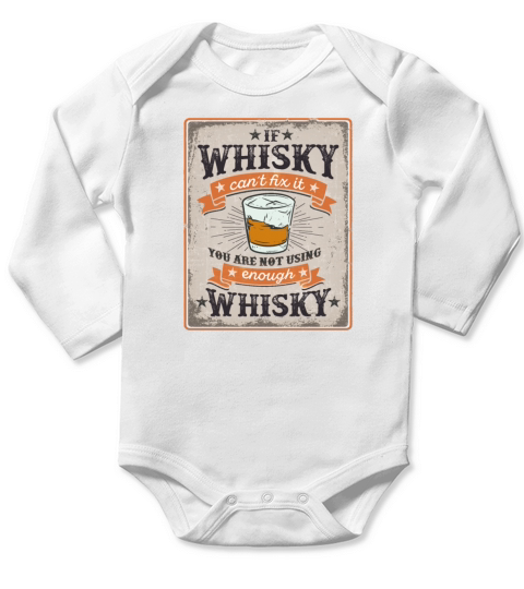 Funny Whisky Drinking Quote Vintage Long Sleeve Baby One-Piece