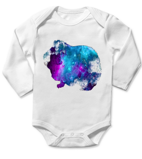 Galactic guinea pig Long Sleeve Baby One-Piece