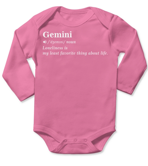Gemini Zodiac Definition Quotes Long Sleeve Baby One-Piece