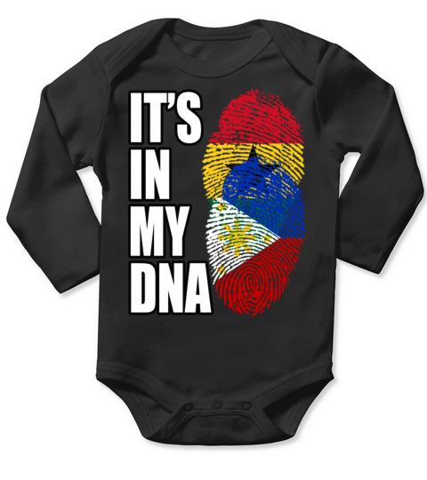 Ghanaian And Filipino Mix Heritage DNA Flag Long Sleeve Baby One-Piece